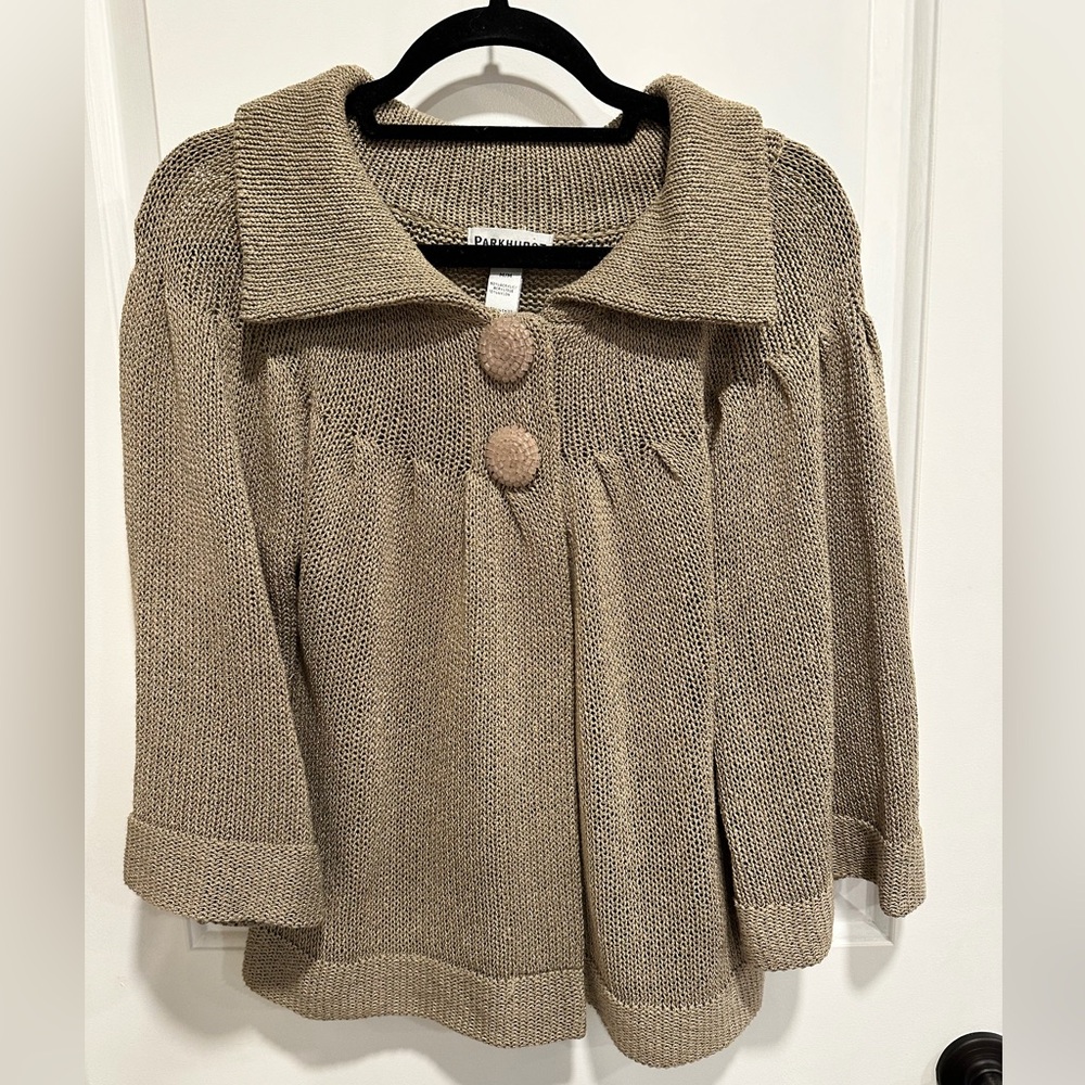 Parkhurst Textured Knit Button-Front Jacket Cardigan 1950’s Style Medium